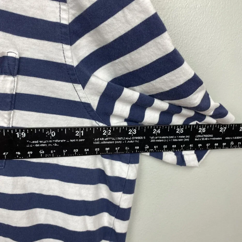 Polo Ralph Lauren Shirt Mens Large Blue White Striped Classic‎ Fit Pocket Pony